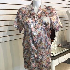Sleep Solutions Floral Button-Up Shirt